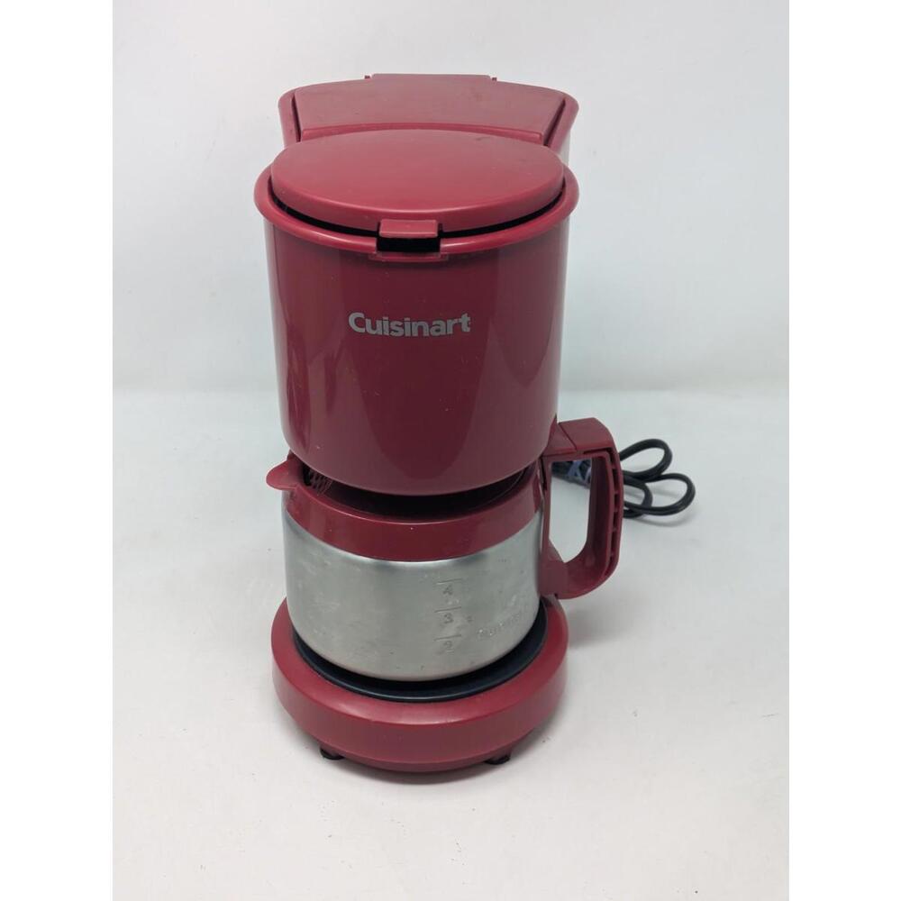 Cuisinart DCC-450BK Red 4 Cup Coffee Maker Stainless Steel Carafe Filter